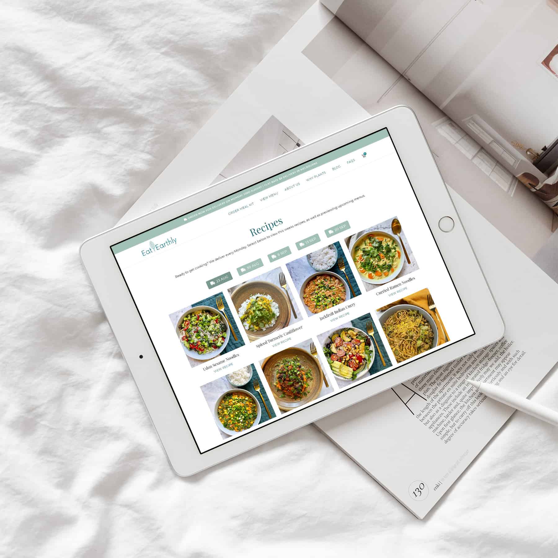 eat earthly meal kit delivery ecommerce website design
