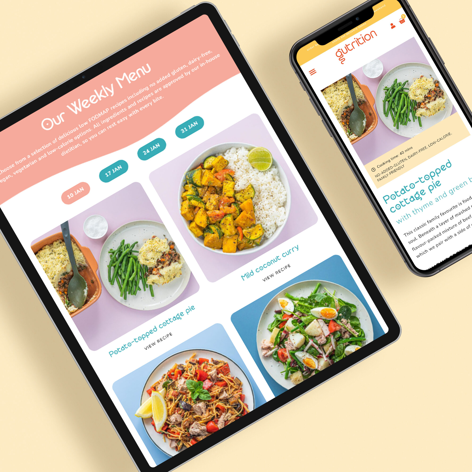 gutrition meal kit woocommerce website design